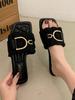 Pantuflas de Exterior para Mujer, Estilo Ins de Moda, Novedad Verano 2026 Versátiles y a la Moda, Estilo Hada de Celebridad de Internet, Sandalias de Tacto de Alta Gama