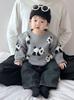 Ropa de Bebé Coreana Otoño e Invierno Masculina y Femenina Bebé Dibujos Animados Panda Tejido Engrosado Tops Suéteres de Invierno para Niños Recién Nacidos