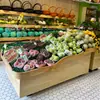 Expositor de Frutas em Camadas Feito Sob Medida para Supermercado de Alimentos Frescos Prateleira de Frutas e Legumes de Supermercado Estante de Loja de Frutas Mesa de Corte de Frutas Balcão de Caixa