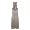 2026 Novo Estilo de Verão Estilo Europeu e Americano Moda Feminina Vestido Sexy com Textura de Cetim 7828332
