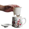 Taza de Té de Cerámica de Jade con Filtro para Separar el Té y el Agua, Taza Doméstica para Preparar Té