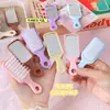 Estilo ins color caramelo lindo peine pequeño mini espejo de maquillaje portátil peine para peinar el cabello alto de chica