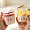 Vasos de postre de moda, vasos de leche desechables de doble pared, resistentes al calor, aptos para gelatina, yogur, mousse y postres, plástico con tapas
