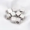 Contas Quadradas Grandes Polidas com Furo Passante Aço Inoxidável Acessórios DIY Corda de Couro com Contas Bolsa Colar Pingente de Moda