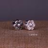 999 Plata Pura Flor de Seis Pétalos Flor de Ciruelo Girasol Cuentas Espaciadoras 3D Plata Dura Flor Transferencia Cuentas Pulsera DIY Accesorios de Joyería de Plata