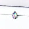 Stud para Olho e Orelha em Liga de Titânio G23 Opala Aurora Rosqueamento Interno de Titânio ASTM F-136 Stud para Lábio Opala Joia para Piercing