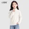 Fábrica de Ropa Infantil Xiaofei 2026 nueva camiseta básica de manga larga de invierno para niñas, top casual para niños mayores