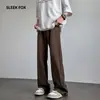 Pantalones de Verano 2026 de Alta Gama Versátiles de Color Sólido Frescos Hipster Estilo Oeste Moda de Hong Kong Cómodos Adelgazantes Alargadores de Pierna Micro-Campana