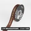 Cinta de Lámina Dorada con Relieve de Tornillo de 1 cm, Cinta con Letras Inglesas, Cinta para Empaque de Flores, Cinta para Atar Regalos y Recuerdos al por Mayor