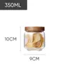 Tarro de Vidrio Redondo Transparente de Alto Borosilicato de Lujo Ligero con Tapa de Madera de Acacia Tarro de Vidrio de Grado Alimenticio para Almacenamiento Tarro de Almacenamiento para Cocina