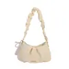 Bolsa feminina 2026 nova bolsa popular de axila, bolsa nuvem de alta qualidade, bolsa pequena plissada de ombro único com textura de nicho