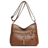 Nova Bolsa de Comércio Exterior Transfronteiriça Versátil Bolsa Feminina Bolsa Transversal Moda Textura de Couro Macio Grande Capacidade Bolsa de Ombro Bolsa para Mãe