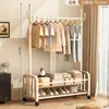 Perchero Sencillo de Pie para Dormitorio, Balcón Interior, Estante para Secar Ropa de Uso Doméstico, Colgador de Ropa para Dormitorio, Perchero