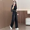 Jeans Wide Leg Solto de Cintura Alta Personalizado para Mulheres, Primavera/Outono, Caimento Fluido, Emagrecedor, Casual, Versátil, Calça Longa Reta, 2026