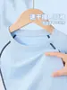 Top de Manga Corta con Bloques de Color para Niños, Delgado de Verano 2026 Estilo Nuevo, Camiseta de Secado Rápido para Niños, Uniforme Deportivo Escolar Elegante
