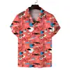 Camisa Cubana de Manga Corta Suelta para Hombre de Amazon Transfronteriza Moda Estampada Camisa de Playa Camisa Casual para Hombre