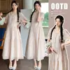 Vestido de Maternidad de Encaje Dulce y Elegante Estilo Coreano Talla Grande Verano 2026