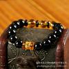 Pulseira Unissex de Obsidiana Olho de Arco-Íris Natural, Ônix Preto, Zodíaco Três-em-Um, Vidro, Manifesto de Seis Caracteres, Pulseira de Contas de Balde