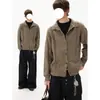 Suéter Cardigan Americano Retrô Estilo Old Money com Botões para Homens e Mulheres, Caimento Preguiçoso Relaxado, Malha Grossa, Peça Versátil Tendência