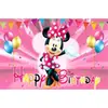 Minnie pano de fundo festa de aniversário decoração suprimentos Minnie Mickey Mouse aniversário banner fotografia foto fundo pano