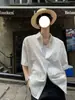 Camisa Juvenil de Manga Corta Hueca Estilo Coreano para Hombre, Fresca y Elegante de Verano, Chaqueta de Media Manga de Alta Gama para Pareja Juvenil