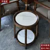 Mesa de té de mahjong en forma de abanico, estante de almacenamiento de madera maciza y losa de piedra para hotel, juego de té para sala de ajedrez y cartas, mesa de té anti-quemaduras para sala de té