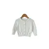 Cárdigan de Punto 100% Algodón para Niñas de Primavera y Otoño, Estilo Coreano, Cuello Redondo, Versátil, Elegante, Bolas de Burbuja Tridimensionales, Abrigo de Color Sólido