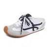 Estilo Deportivo Casual Sin Cordones Alemana de Entrenamiento Media Zapatilla de Casa para Mujer Ropa Exterior Primavera Verano Cómoda Persona Perezosa Forrest Gump Zapatilla Cerrada Aumenta Altura