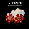 Pendientes de oro auténtico chapados en cobre con diseño de flor tridimensional de angora roja, esmalte grueso, estilo francés antiguo, muy populares en Internet.