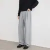 También, Pantalones Largos Casuales Rectos Holgados de Color Sólido con Caída, Pliegues Dobles Anchos para Hombre Otoño 2026 con Acentos Metálicos