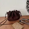 Bolso Cubo Retro de Nicho para Mujer 2026 Otoño Nuevo Estilo de Gama Alta Súper Popular Gamuza Estampado de Leopardo Hombro Único Cruzado