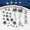 Prata Esterlina S925 Moeda Flor de Lótus Peixe Botão Pingente Acessórios Pingente de Borla Antigo Retrô Material para Miçangas DIY