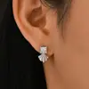 Suministro Directo de Fábrica Pendientes de Plata S925 con Diseño Cuadrado Festoneado, Pendientes Versátiles de Estilo Vintage, Exclusivamente para Transmisiones en Vivo y Ventas Transfronterizas