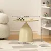 Mesa lateral de sofá, sala de estar, mesa de centro pequeña, mesa de rincón, mesita de noche de hierro forjado, mesa lateral pequeña para balcón, mesa redonda pequeña, adecuada para apartamentos pequeños