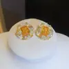 Sonho de Estrela do Mar Azul! Brilhantes Brincos de Renda Quadrados de Zircônia Brincos Estilo Palácio Europeu e Americano Brincos de Luxo Leve de Alta Qualidade para Mulheres