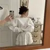 Moletom branco estiloso de manga longa, oversized, estilo europeu, para mulheres, outono e inverno 2026, plus size, top irregular e único