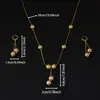 Moda de Oriente Medio Heyin de Dos Piezas Transfronteriza Encanto Traje de Bola Cuentas Doradas Collar de Dubái Aretes para Mujer