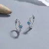 Pendientes de circonita colorida para mujer Plata de ley 925 simples estilo Ins combinables con todo pendientes de diamante coloridos de moda personalidad moda temperamento joyería para la oreja