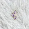 Pendientes de botón de aleación de titanio F136 color dorado con hoja de colores, piercing de labio/lengua de titanio G23 con rosca interna, joyería para la cabeza