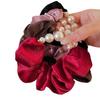 Anillo para el cabello con cuentas de terciopelo de alta calidad para el intestino grueso, temperamento femenino, elegante cuerda para el cabello con cola de caballo baja, alta elasticidad que no daña la cuerda del cabello.