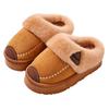 Chinelo de Algodão Infantil 2025 Couro Impermeável Macio Antiderrapante Forrado com Lã Grosso Família Casal Adulto Casa Inverno Sapatos Quentes