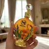Botella de Decantación para Perfume y Aceites Esenciales de Artesanía en Esmalte de Flamenco Dorado Vintage Exquisito de 30 ml con Impresión, Directamente del Fabricante