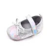 Directo de fábrica PU bebé brillante moda lazo niña pequeña zapatos de cuero zapatos para niños pequeños BHX3060