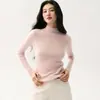 26 Nuevos Jerseys de Punto de Cachemira para Otoño e Invierno para Mujer, Cuello Alto Medio, Suave y Amigable con la Piel, Capa Interior Cálida