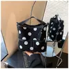 Bolsa de Linho Retro com Bolinhas para Mulheres 2026 Bolsa de Ombro Transversal Fashion e Versátil Grande Capacidade Bolsa de Mão Tote para o Dia a Dia