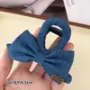 Horquilla de tela vaquera para mujer, con lazo de moda, para la espalda, con forma de tiburón grande