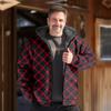 Comércio exterior inverno europeu e americano masculino jaqueta acolchoada de algodão casaco uso quente forrado com fleece impressão digital 3D design multipadrão xadrez