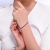 Brazalete de Tenis de Plata con Rubí Cultivado Moissanita de 3 mm de Cuatro Garras, Mismo Estilo Clásico de Xiaohongshu, Lleno de Diamantes, Versátil para Apilar