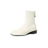 Botas comércio exterior 43 botas de cavaleiro grossas tubo curto europeu e americano com novas botas de meia botas Martin cabeça quadrada 33 botas femininas outono e inverno algodão