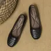 Zapatos de Commuter para Mamá con Suela Suave y Tacón Grueso 2026, Mocasines de Moda para Mujer con Cuero Suave y Tejido Francés, Punta Cuadrada Baja